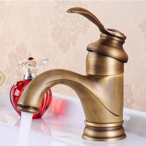LANGYO Antique Design Basin Faucet Antique Bronze Bathroom Tap Single Holder Brass Faucet GZ-7203