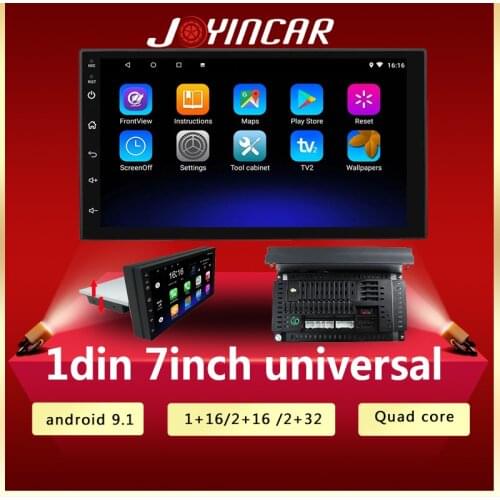 1 Din Android 9.1 Car Radio 7'' Adjustable Car Stereo Multimedia Player GPS Navigation Android 10 Audio MP5 Player WiFi BT