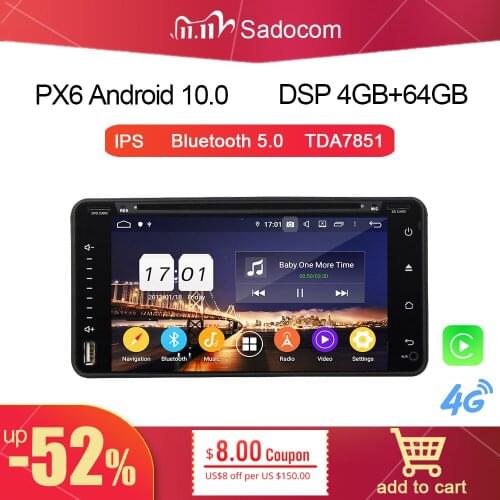 PX6 DSP Android 10.0 CAR DVD player 4G 64GB ROM 8Core For Toyota Corolla Camry RAV4 HILUX VIOS PRADO Land Cruiser Tundra FJ Rush