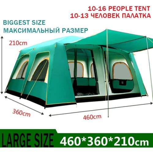 Outdoor Big Tents 460*360*210 Cm Large Party Camping Tented Camps Family Cabin Tent For 5 8 10 Men 12 14 16 Person Tall Shelter