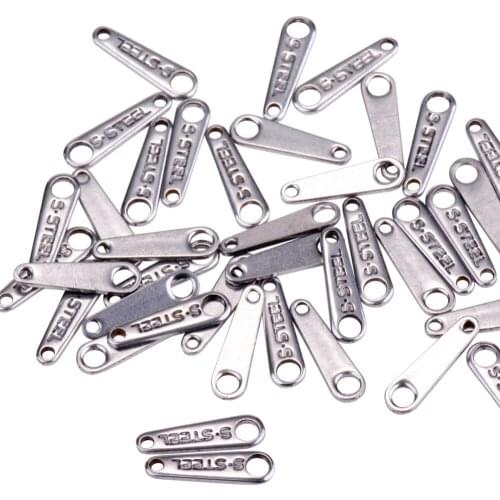 Stainless Steel Chain Tabs 10x3mm Hole: 1~1.5mm