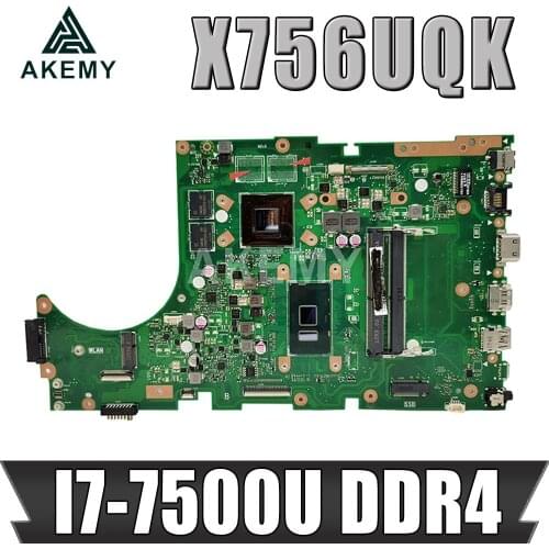 For ASUS X756UW X756UQK X756UQ X756UR X756UWK X756UV X756UJ X756UXM X756U laptop motherboard mainboard GTX960M/950M 4G I7-7500U