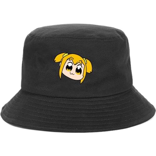 Anime Pop Team Epic Bucket Hat teenager Outdoor Fisherman Hats Summer Beach Sun Caps unisex Streetwear Chapeau Caps