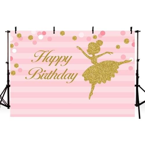 MEHOFOTO Backdrops For Photography Studio Ballerina Birthday Party Pink Stripe Girl Professional Backgrounds Photo Studio Decor