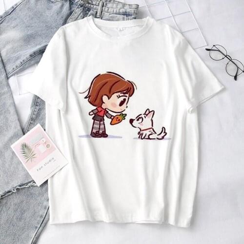 Summer Fashion Kawaii Girl Graphic Funny T Shirt For Women Lady Cartoon Short Sleeve Tshirt Korean Harajuku Style Casual Clothes