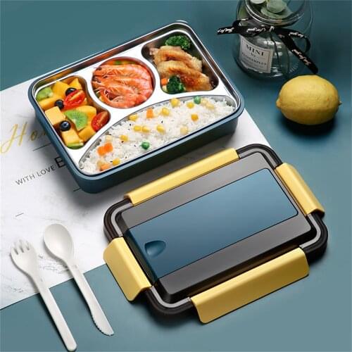 Stainless Steel Insulated Lunch Box Student School Multi-Layer Lunch Box Tableware Bento Food Container Storage Breakfast Boxes