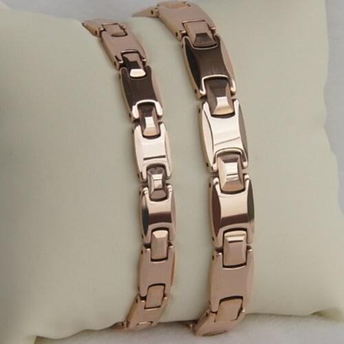 8mm width classic rose gold plating women jewelry hi tech magnetic tungsten bracelet