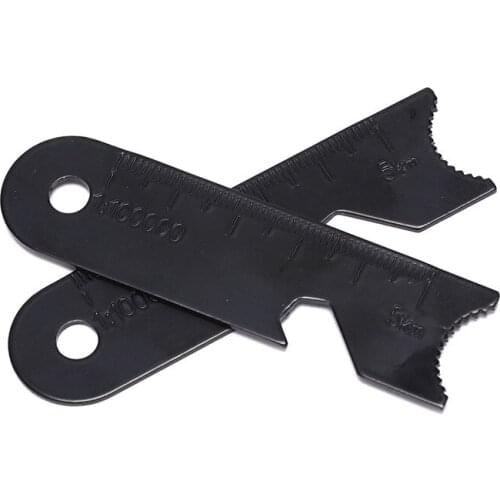 2Pcs Plated Steel Scraper Multi-function Scraper Bottle Opener Flintstone Scraper Key Pendant Map Ruler