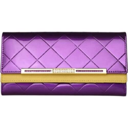 Womens Wallets Women Patent Leather Long Wallet Luxury Design Ladies Party Clutch Coin Purses ID Bank Card Holder Portomonee