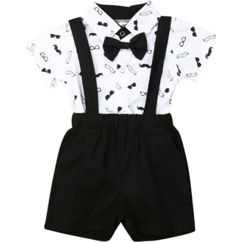 Newborn Baby Boy Wedding Gentleman Tuxedo Suit Plaid Romper Pants Outfit