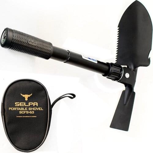 Outdoor mountaineering multifunctional portable small mini folding shovel shovel-black camping gear survival tool pocket