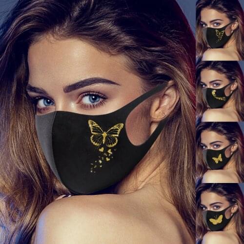 Scarf Set 1/5pcs Shiny Butterfly Mask Adult Women Men Fashion butterfly Printed Washable Reusable Fabric Cotton Bandana Mujer