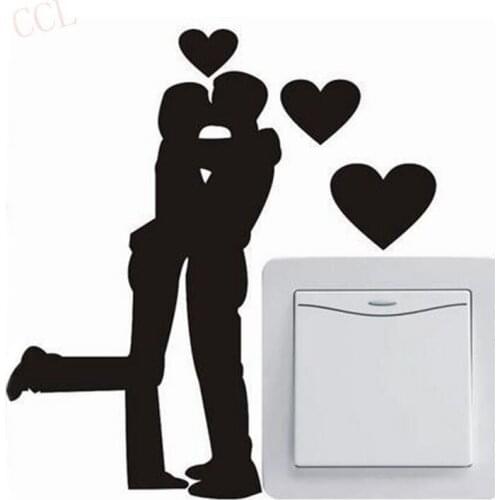 Love Heart Light Switch Stickers Romantic Art Mural for Bedroom , Warm and lovely household small accessories