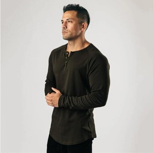 New Autumn Fashion long sleeve t shirt men gym clothing extend hip hop fitness t-shirt cotton bodybuilding muscle tshirt man