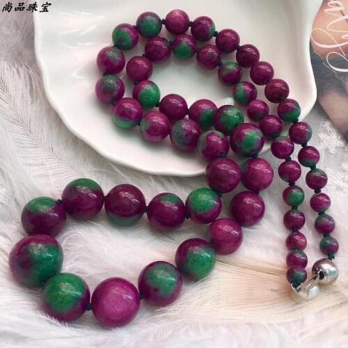 Epidote GREEN/RED AAAAA 6-15MM necklace wholesale for women xmas gift