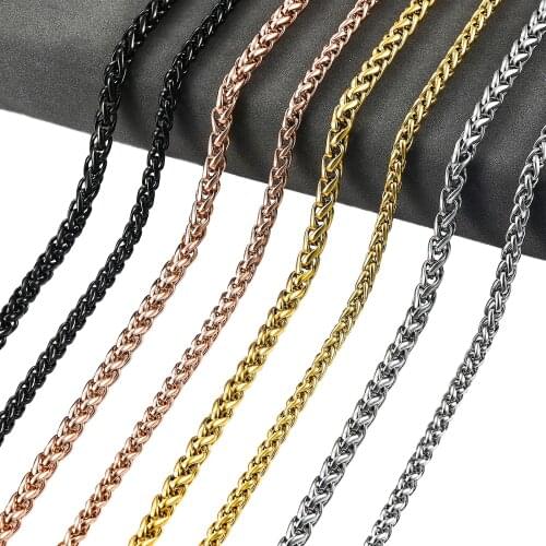 Mens Stainless Steel Necklace Fashion Basket Chain Many Colors Material Braided Titanium Steel Women Jewelry Christmas Gifts