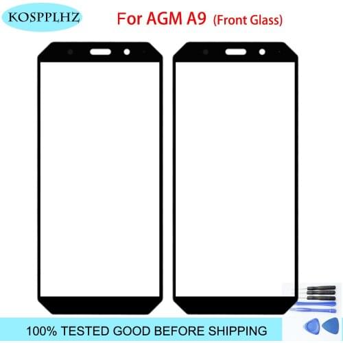 Black 5.99 inch front outer glass For AGM A9 Touch Screen Touch Panel Lens Replacement For AGM A 9 + Tools