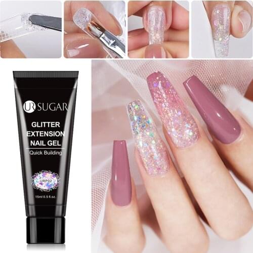 UR SUGAR Glitter Nail Gel Polish For Nail Art Design Extension Colorful Builder Polish For Manicures Nail kit Varnish