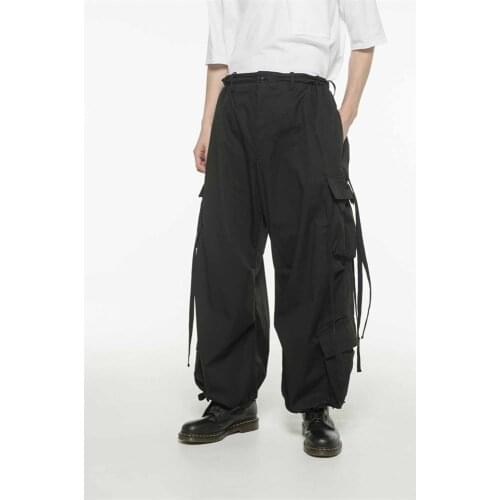 Military style bloomers, cotton wide-leg pants, dark designer