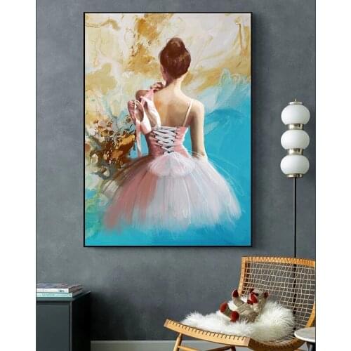 Modern Abstract Ballerina Back Poster Wall Elegant Woman Art Canvas Picture Living Room Bedroom Home Decor Canvas Painting Decor