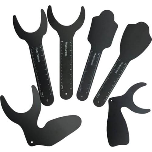 Dental Orthodontic Black Background Photo Image Contrast Board Oral Cheek Plate with Scale Mark Autoclavable Dentist Tools