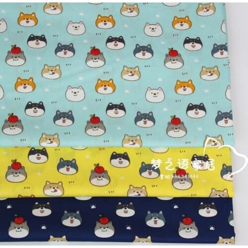 Syunss 3 Colors Husky Printed Diy Patchwork Cloth For Quilt Baby Cribs Cushions Dress Sewing Tissus Twill Cotton Fabric Tecido