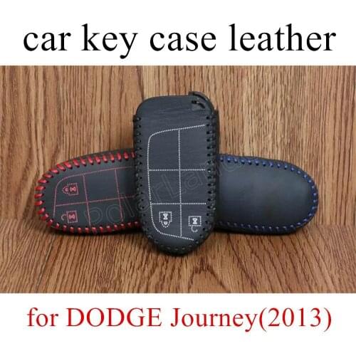 Only Red best price sale genuine quality Leather New Arrival Car Key Cover Hand Sewing car Key Case fit for DODGE Journey(2013)