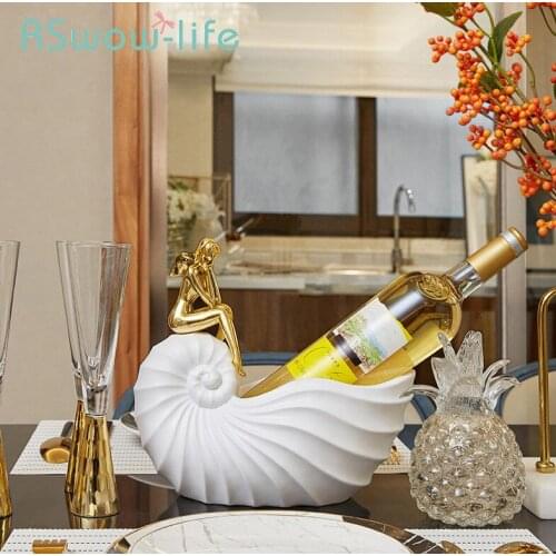 Home Decoration Jewelry Simple Creative Red Wine Rack Wines Cabinet Decoration Living Room Resin Conch Wine Rack