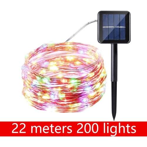 OlivesH Solar Light Outdoor Lamp Festive Copper String Light 22m Garden Light For Party Christmas Decoration Waterproof Garland