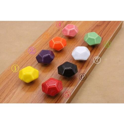 UNILOCKS Furniture Decorative Diamond Door Knobs Small Drawer Pulls Candy Color Ceramic Kids Room Knobs