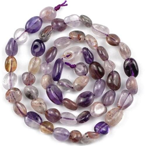 YHBZRET Natural Super seven crystal Quartz Stone Irregular Gravel Loose beads for Jewelry making 4~7mm bracelets Necklace DIY