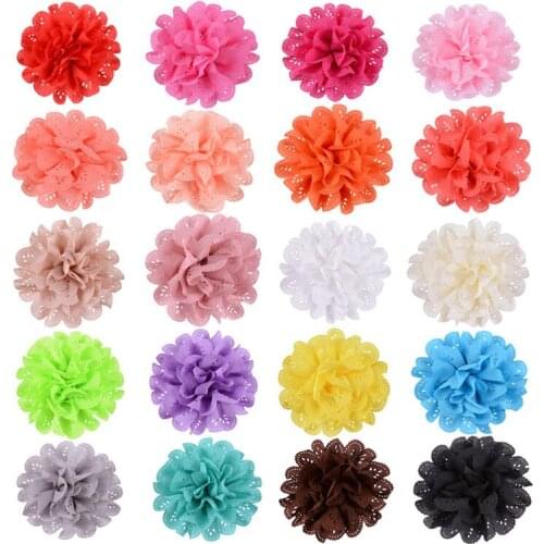 10pcs/lot Big Eyelet Flowers for Kids Hair Clips Headband Diy Children Girls Apparel Hair Accessories
