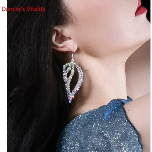 Belly Dance Performance Accessories Senior AB Stones Earrings for Womenbellydancing Jewellery Oriental Dance Clothing