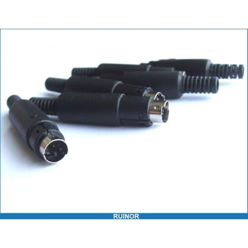 10pcs 3 Pin Mini DIN Male Plug s Video Connector with Plastic Handle Adapters