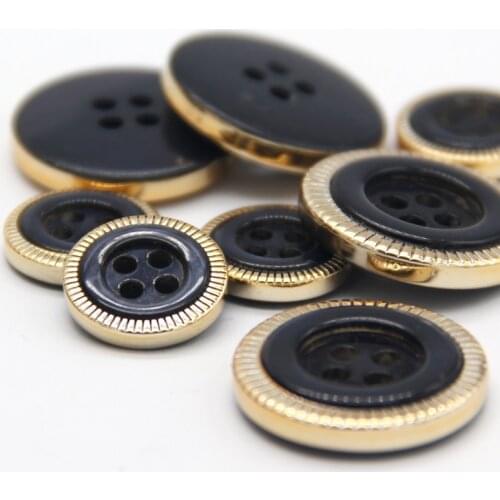 15mm 23mm Blue Plating Resin Big Buttons For Clothing Sweaters Coat Suit Decorations Handmade DIY Sewing Accessories Wholesale