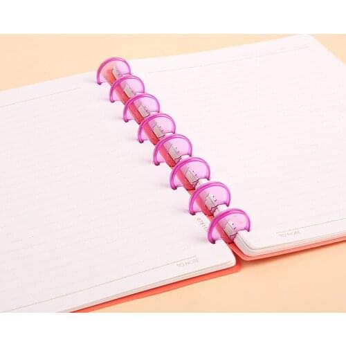 24MM Mushroom Discs Notebook Binding Buckle Planner Discs 360 Degree Foldable Binder Rings Loose-leaf Notebook Office Supplies