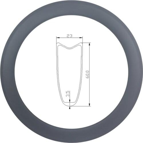 700c 60mm x 23mm tubular V brake Asphalt road race carbon road bike rim basalt surface brake track 18 holes 20 holes 24H 28H