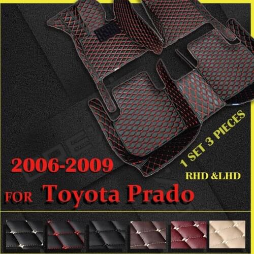 Car floor mats for Toyota Prado(EIGHT SEAT)2006 2007 2008 2009 Custom auto foot Pads automobile carpet cover