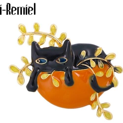 Cute Lazy Sleep Cat Brooches Pins Animal Alloy Metal Enamel Pin Cartoon Brooch Man Suit Coat Lapel Pin Women Men Jewelry Gifts