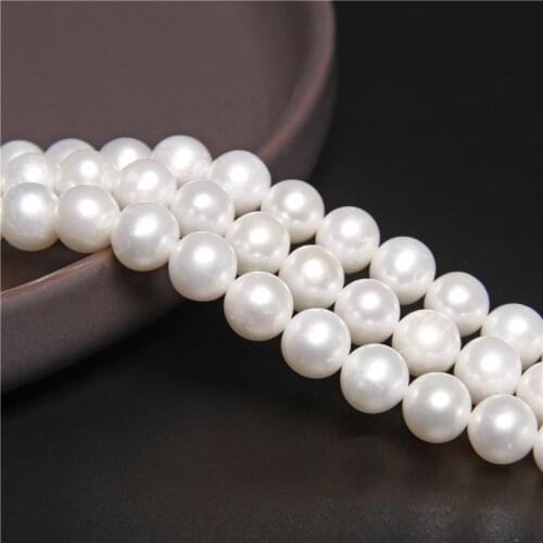 High Quality 100% Natural Freshwater Pearls White Near Round Pearl Beads For Elegant Jewelry Making Supply Bracelet Necklace DIY