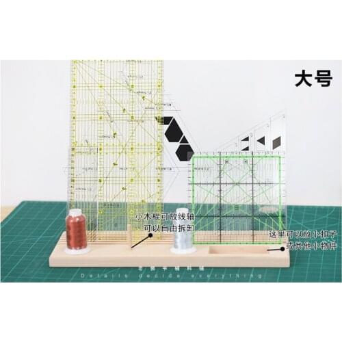 Dailylike Wooden Quilting Ruler Rack Large Beech Wood Spools Rack Storage Organizer Stand Card Desktop Message Crafts