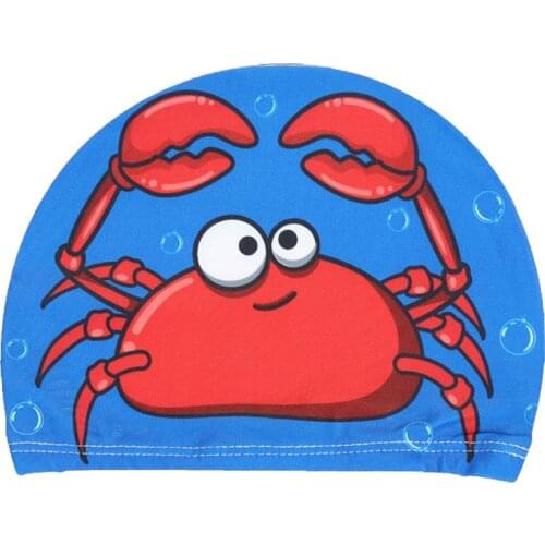 Children Baby Swimming Cap Cute Cartoon Animal Prints Waterproof Protect Ears Soft Polyester Lightweight Unisex Swim Accessory