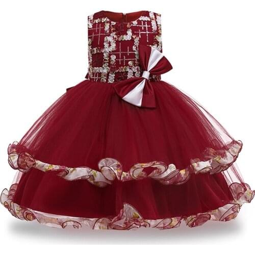 Summer Pageant Kids Petal Dress For Girl Children Costume Party Bow Princess Dresses Girls Vestido Baby Sleeveless 8 10 Clothing