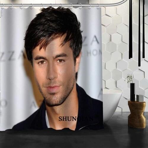 Shunqian Enrique Iglesias Shower Curtain 3D Printing 12 Hooks For The Bathroom High Quality Polyester Fabric Bath Curtain