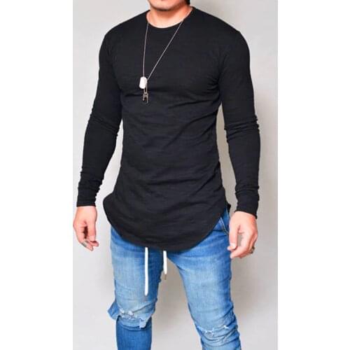 2019 autumn New extend hip hop street T-shirt wholesale fashion brand t shirts men summer long sleeve oversize