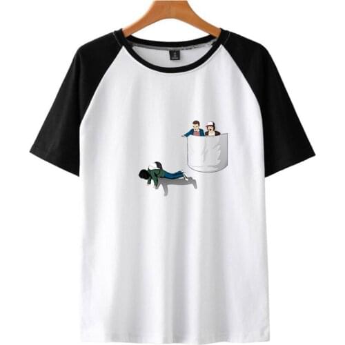 T shirt men Monster story vogue TShirts splice boy Cartoon Print Casual Short Sleeve Harajuku T-Shirt Tops