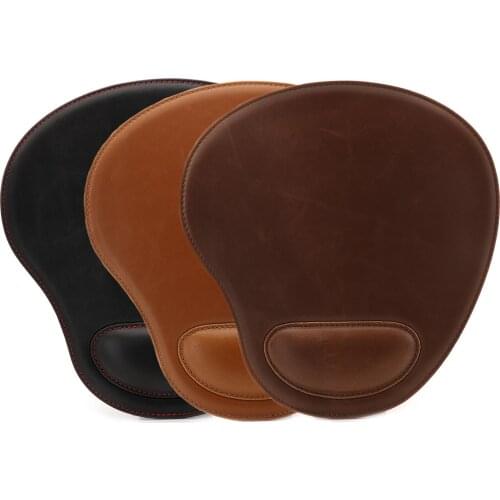 Artificial PU Leather Vegan Mouse Pad with Wrist Rest Support Computer Mat with Hand Rest Custom Gaming mouse pads Anti-slip