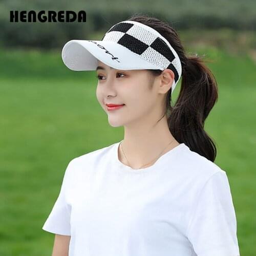 Visor Sun Hat Uv Protection Bonnet Wide Brim Soft Mesh Breathable Empty Top Cap for Women Girl Summer Autumn Golf Baseball Sport