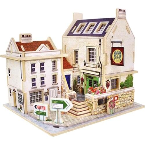 1/24 DIY Miniature Dollhouse Furniture Kit 3D Wooden Miniature Dolls House Villa Model Assembly Puzzle Toy Birthday Gifts