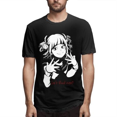 Himiko Toga Anime My Hero Academia T Shirt Plus Size O-neck Cotton Short Sleeve Men T Shirt Men Cotton Tees Streetwear Harajuku